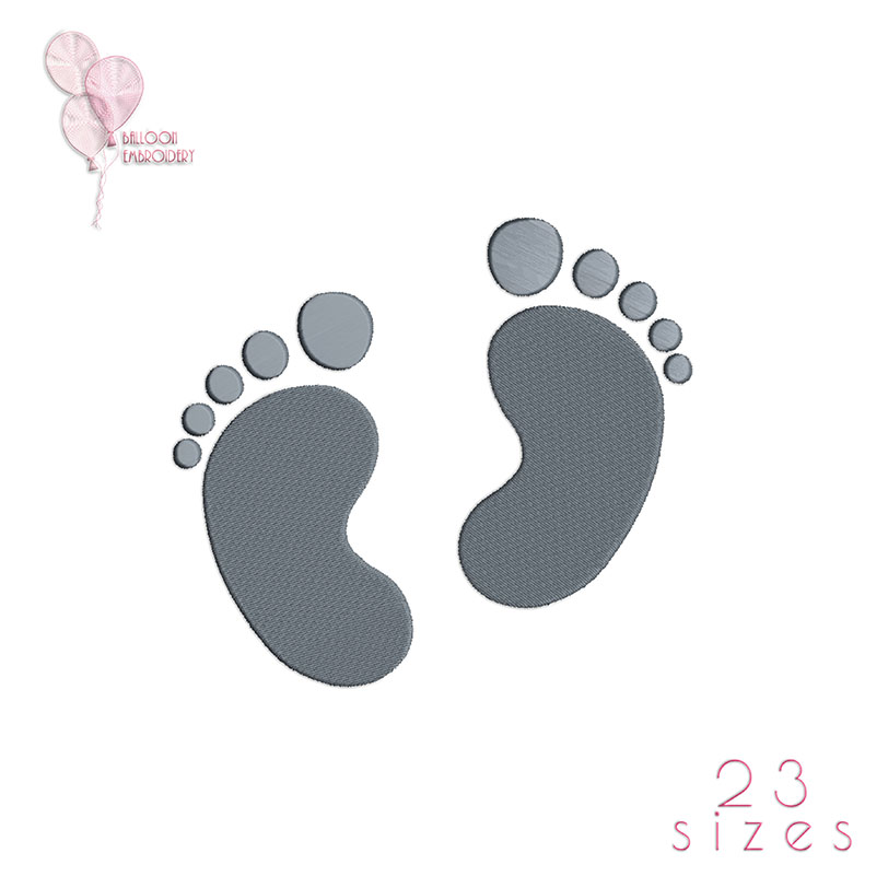 Baby Footprint Machine Embroidery design file – Balloon Embroidery
